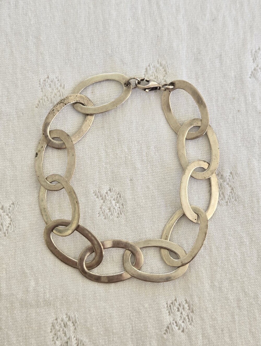 Sterling Silver 925 Link Bracelet - Classic Oval Chain Vintage